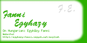 fanni egyhazy business card